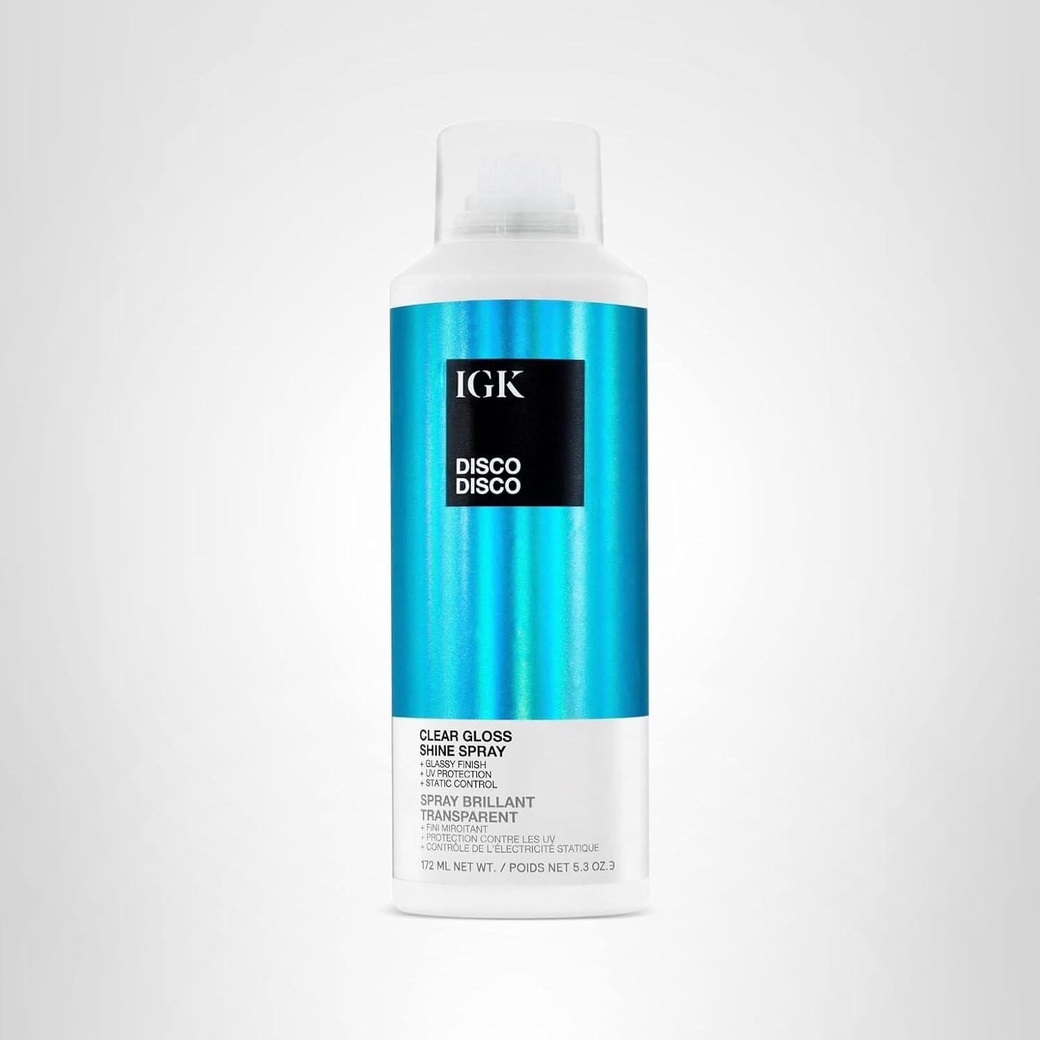 imageIGK Disco Disco Clear Gloss Finishing Hair Spray Moisturizes Adds Shine ampamp Enhances Color No Greasy Residue 53oz53 Fl Oz Pack of 1