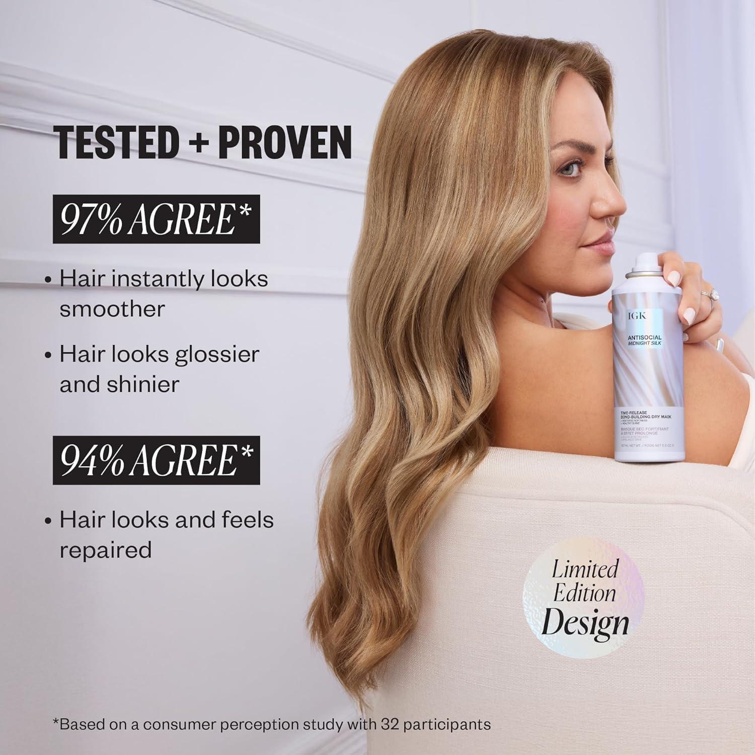 imageIGK Antisocial BondBuilding Dry Hair Mask overnight dry hair mask for damaged hair revive healthy hair hair treatment product for hair breakage vegan protein treatment 5 OzLimited Edition Design