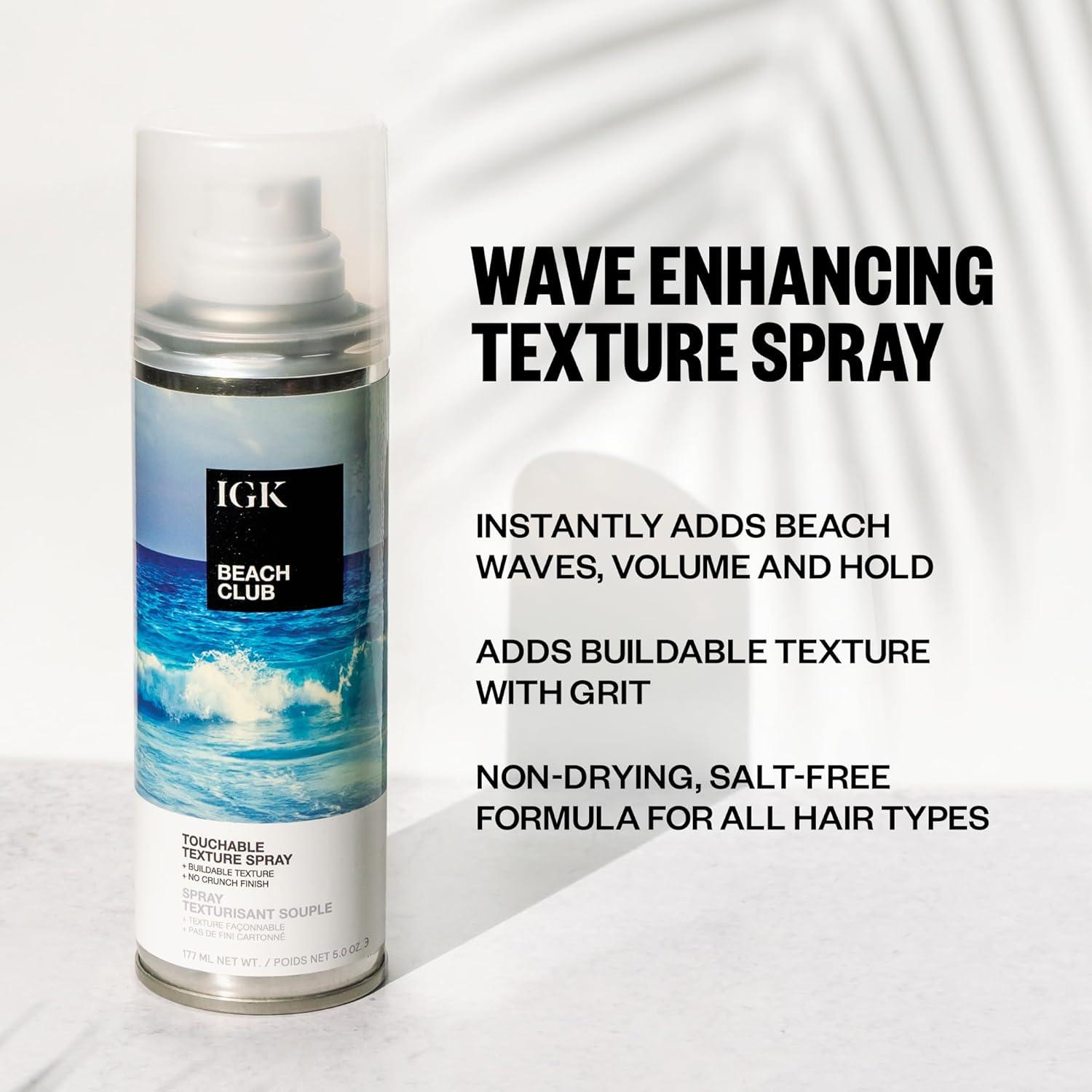 imageIGK BEACH CLUB Touchable Texture Spray Hold Volume Lightweight Vegan Cruelty Free 5 Ounce Pack of 1
