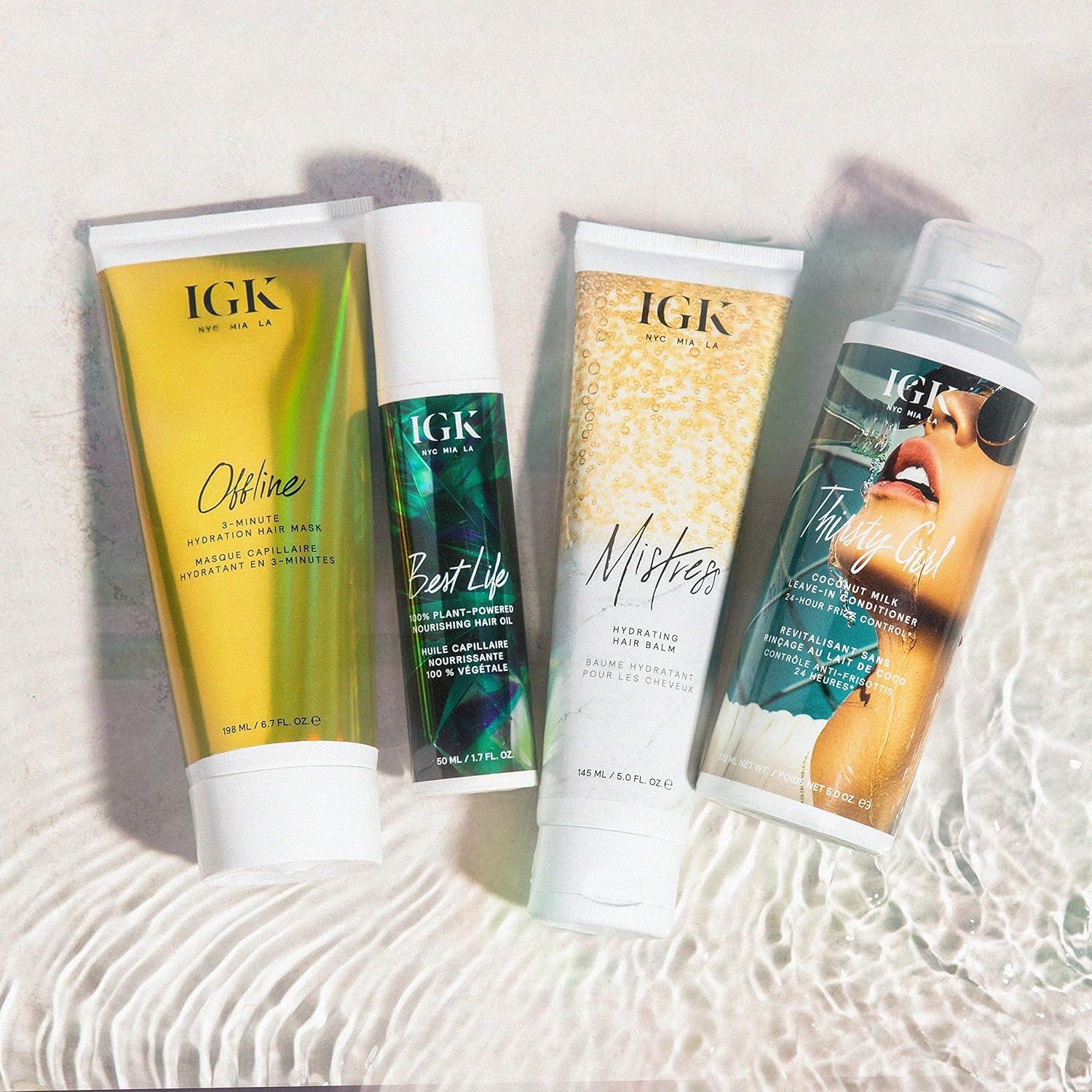 imageIGK BEST LIFE 100 Plant Powered Nourishing Hair Oil Smooth Soften Heat Protectant Vegan Cruelty Free 17 Ounce Pack of 1