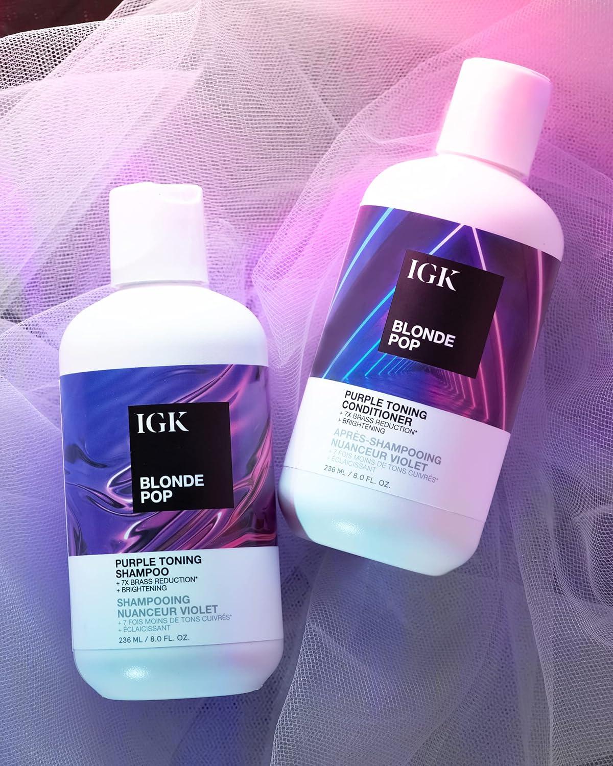 imageIGK BLONDE POP Purple Toning Conditioner Brighten Neutralize Brass Vegan Cruelty Free 24192 Ounce Pack of 3