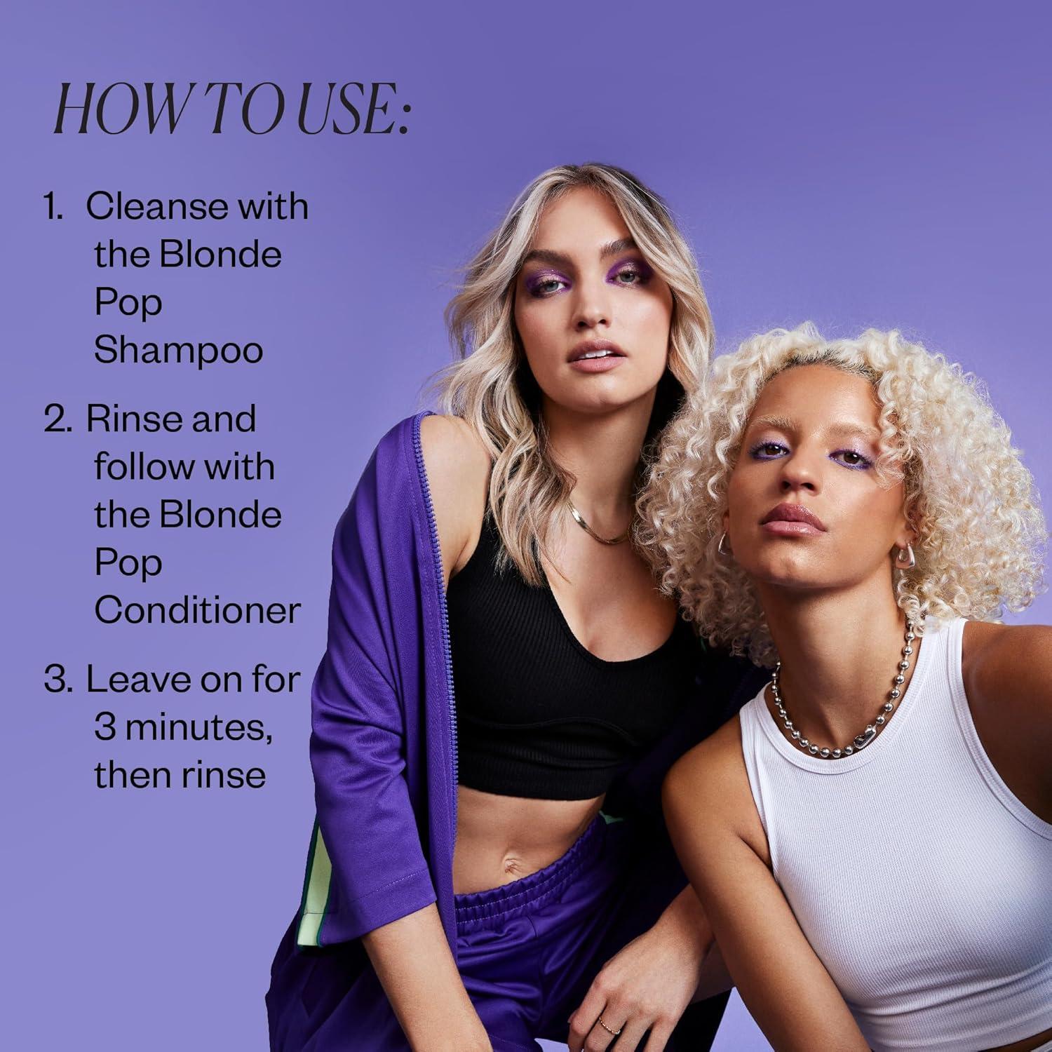 imageIGK BLONDE POP Purple Toning Conditioner Brighten Neutralize Brass Vegan Cruelty Free 8 Ounce Pack of 1