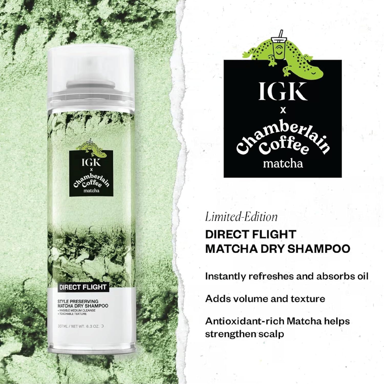 imageIGK DIRECT FLIGHT MultiTasking Matcha Dry Shampoo Light Cleanse Style Preserving Vegan Cruelty Free 63 Fl Oz 2 Fl Oz Pack of 2