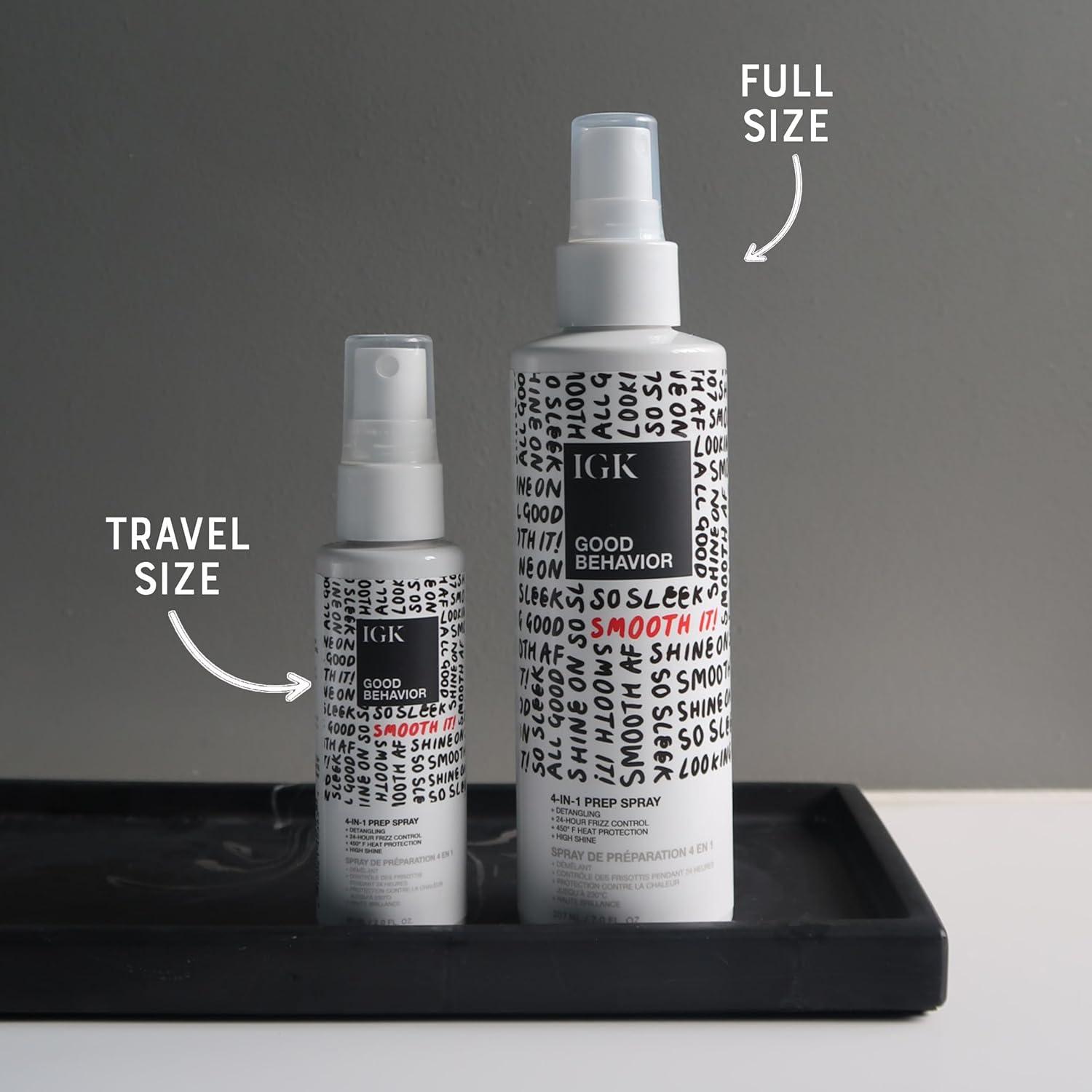 imageIGK GOOD BEHAVIOR 4in1 Prep Spray Leave In Detangle Heat Protectant Vegan Cruelty Free 7 Fl Oz 2 Fl Oz Pack of 2