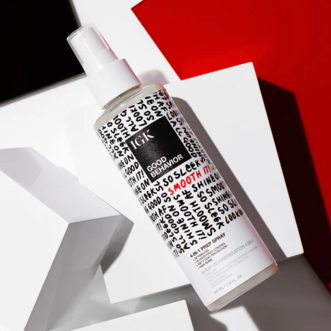 imageIGK GOOD BEHAVIOR 4in1 Prep Spray Leave In Detangle Heat Protectant Vegan Cruelty Free 7 Fl Oz 2 Fl Oz Pack of 2