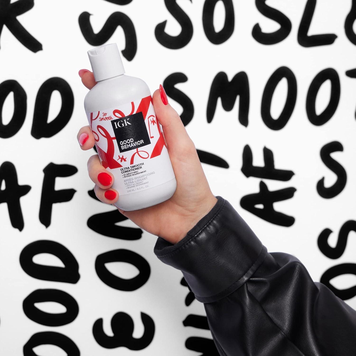 imageIGK GOOD BEHAVIOR Ultra Smooth Conditioner Frizz Control Hydrates Shine Vegan Cruelty Free 8 Fl Oz Pack of 1