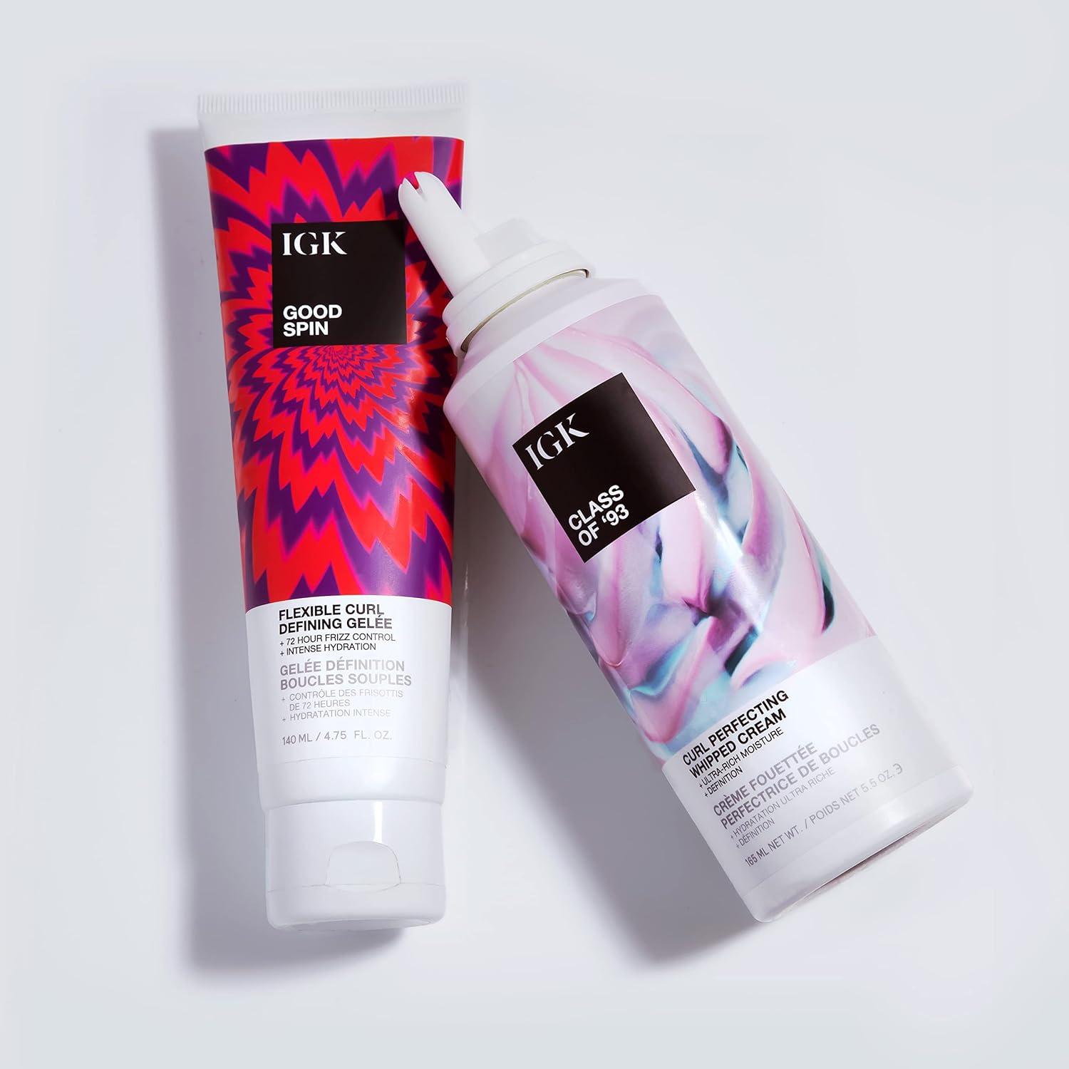 imageIGK GOOD SPIN Flexible Curl Defining Gelee Hydrating Frizz Control Hold Vegan Cruelty Free 475 Oz