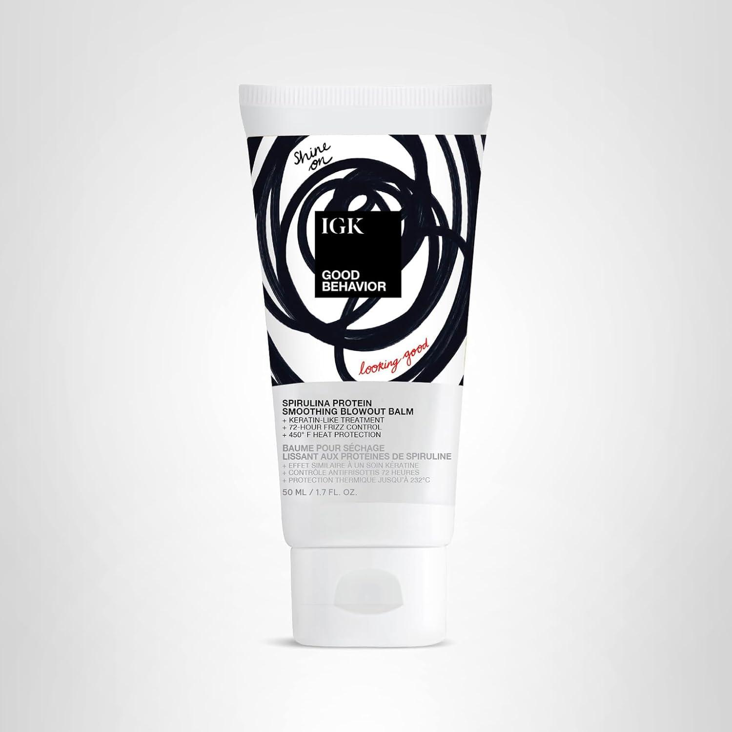 imageIGK Good Behavior Spirulina Protein AntiFrizz Smoothing Blowout17 Fl Oz Pack of 1