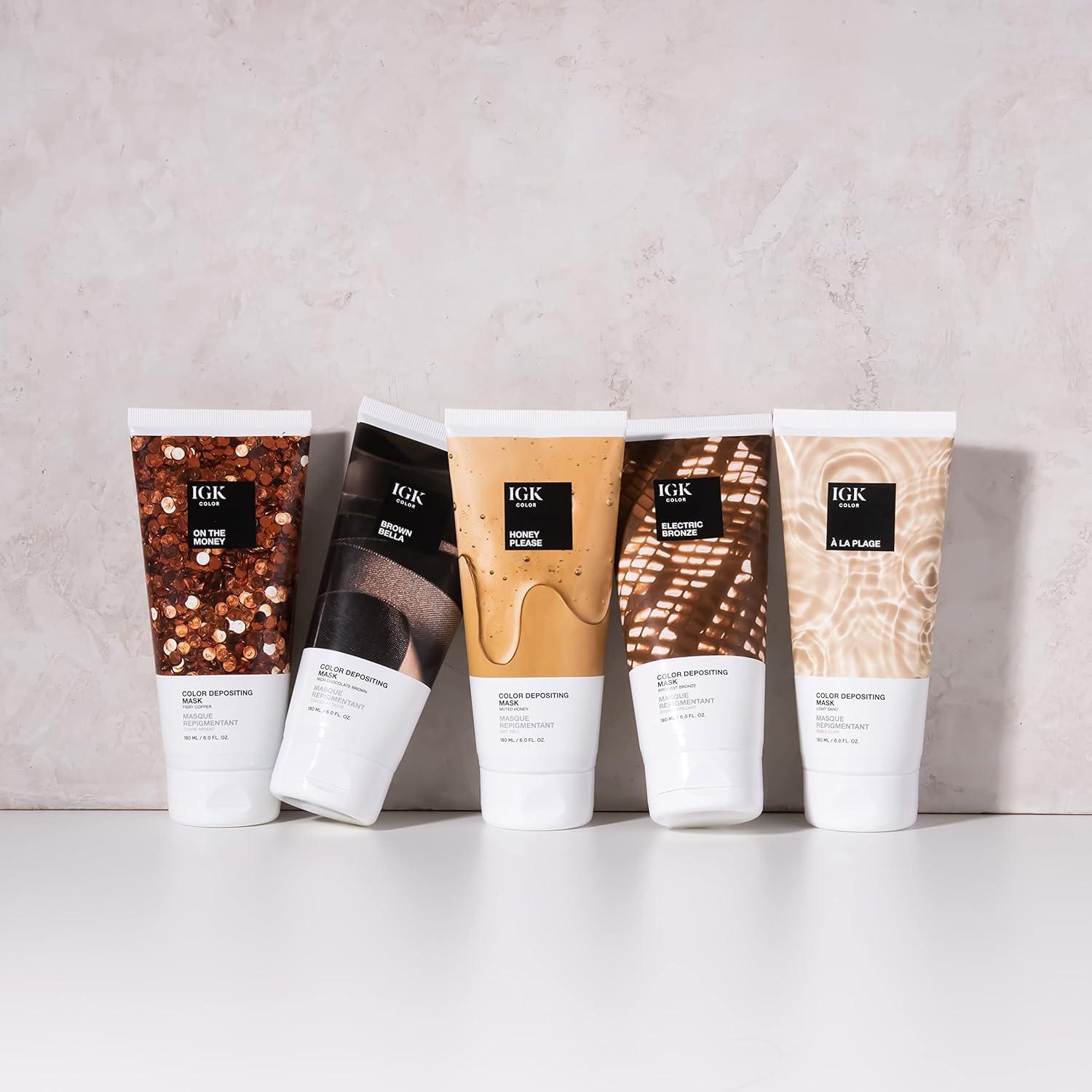 imageIGK Hair Gloss Toner ampamp Color Depositing Mask Fiery Copper SemiPermanent Vegan Cruelty Free On The MoneyOn The Money Fiery Copper