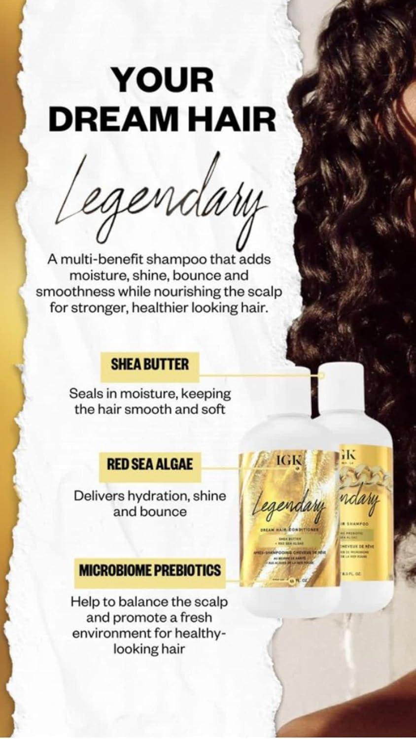 imageIGK LEGENDARY Dream Hair Shampoo Healthy Hydrated Shine Vegan Cruelty Free 338 Fl Oz Pack of 1