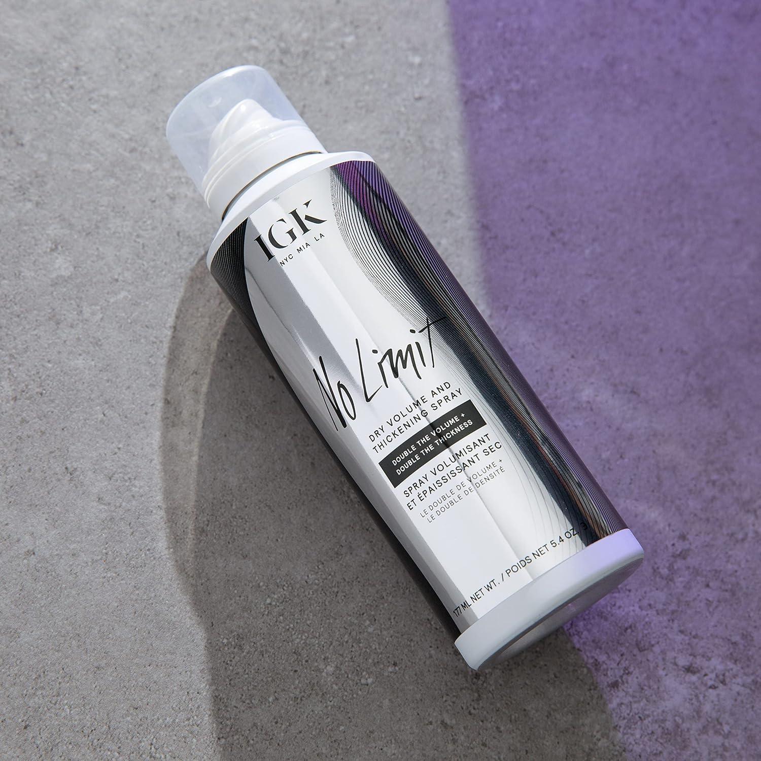 imageIGK NO LIMIT Dry Volume ampamp Thickening Spray Touchable Fullness Hold Vegan Cruelty Free 54 Oz