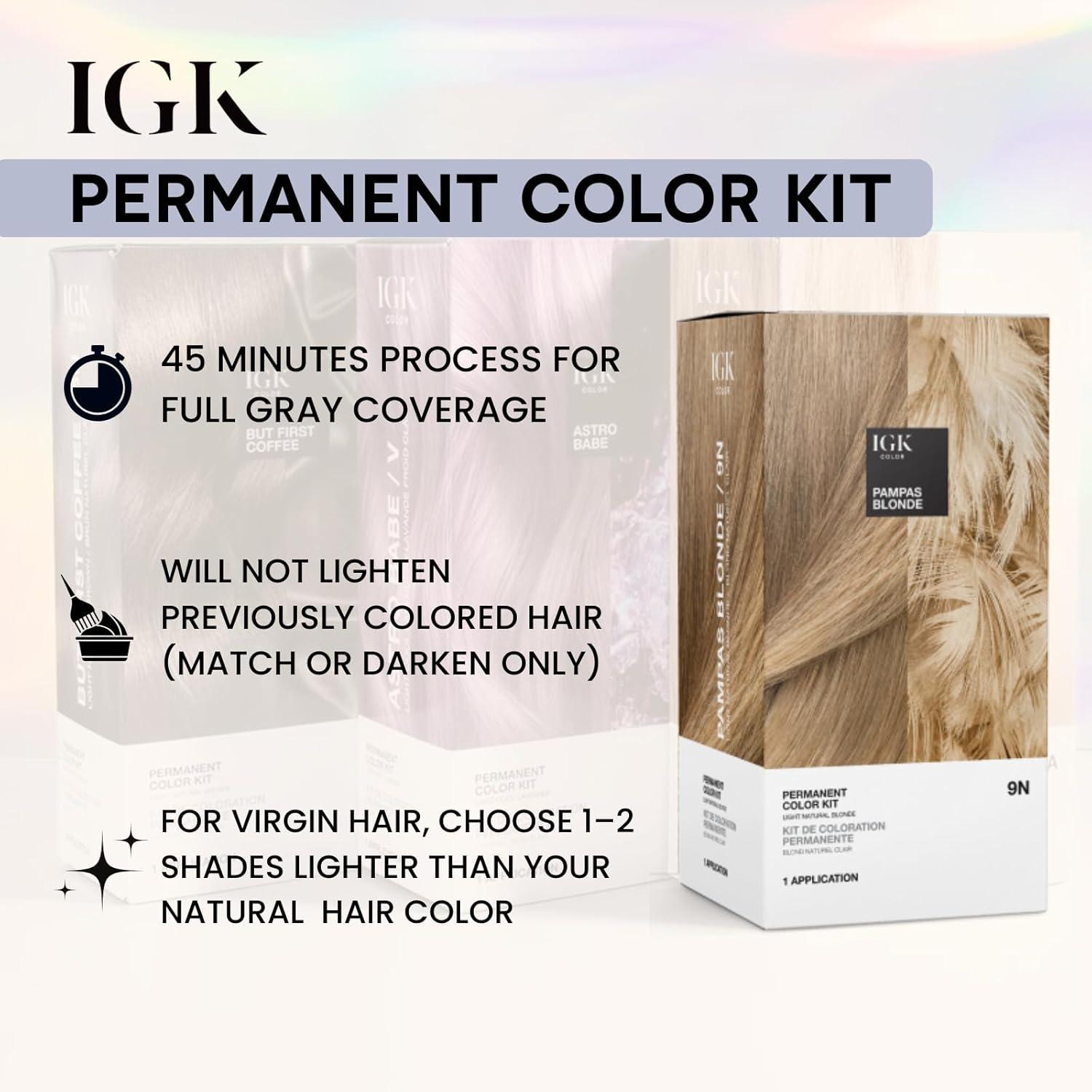 imageIGK Permanent Hair Dye Color Kit 5N Back To Brown Natural Brown 100 Gray Color Coverage Strengthen Shine Ammonia FreeGolden Mahogany Brown
