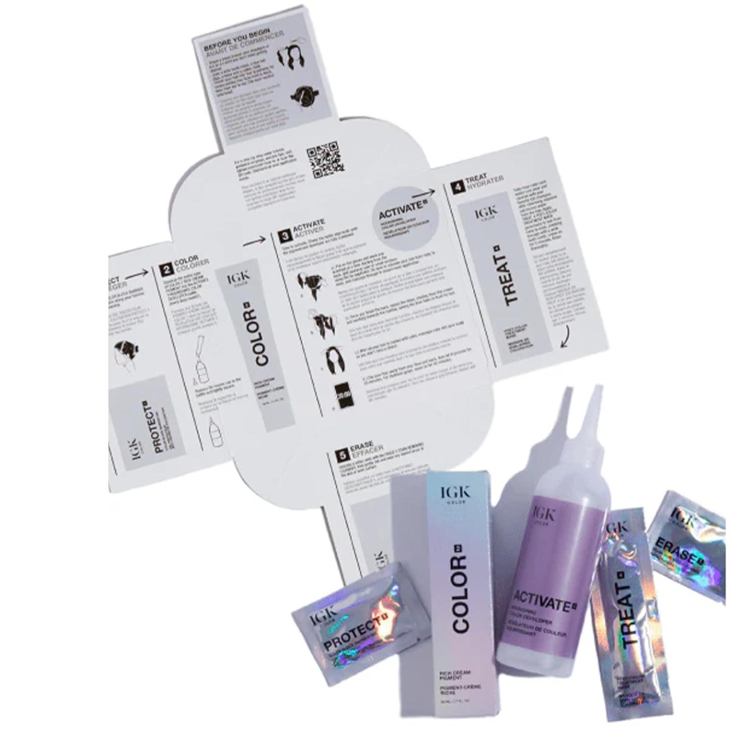 imageIGK Permanent Hair Dye Color Kit 5N Back To Brown Natural Brown 100 Gray Color Coverage Strengthen Shine Ammonia FreeGolden Mahogany Brown