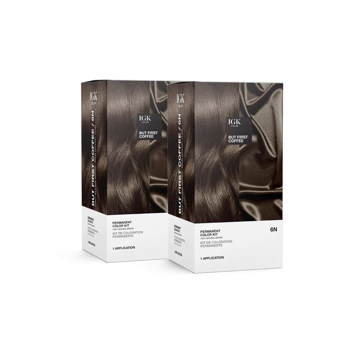 imageIGK Permanent Hair Dye Color Kit 5N Back To Brown Natural Brown 100 Gray Color Coverage Strengthen Shine Ammonia FreeLight Natural Brown