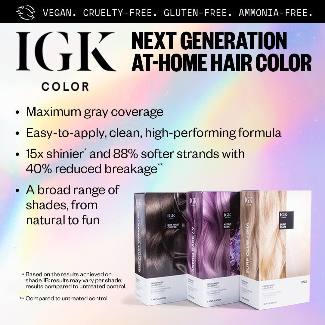 imageIGK Permanent Hair Dye Color Kit 6R Smoky Scarlet Intense Auburn 100 Gray Color Coverage Strengthen Shine Ammonia FreeLight Cool Lavender