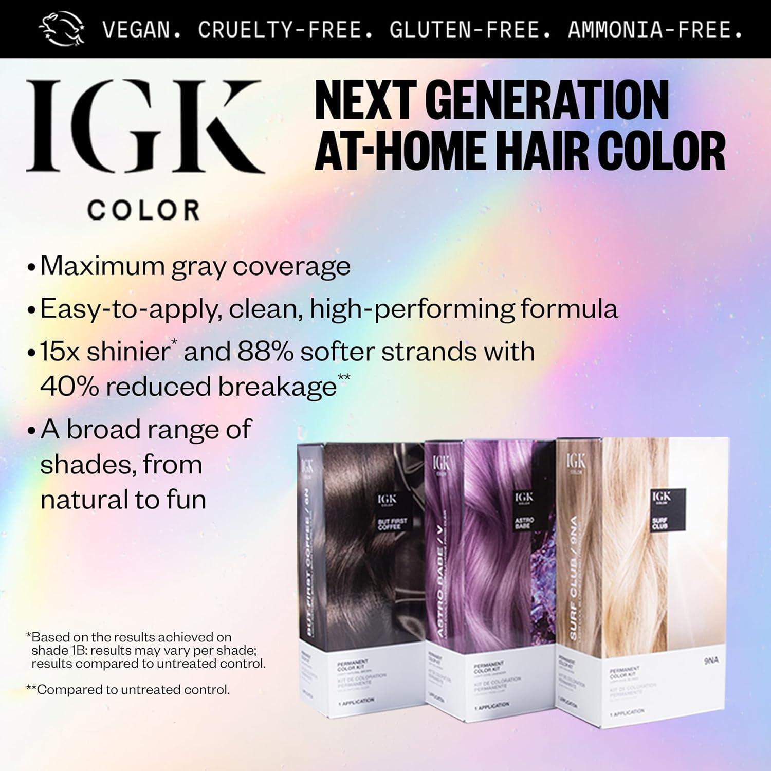 imageIGK Permanent Hair Dye Color Kit 6R Smoky Scarlet Intense Auburn 100 Gray Color Coverage Strengthen Shine Ammonia FreeLight Cool Lavender