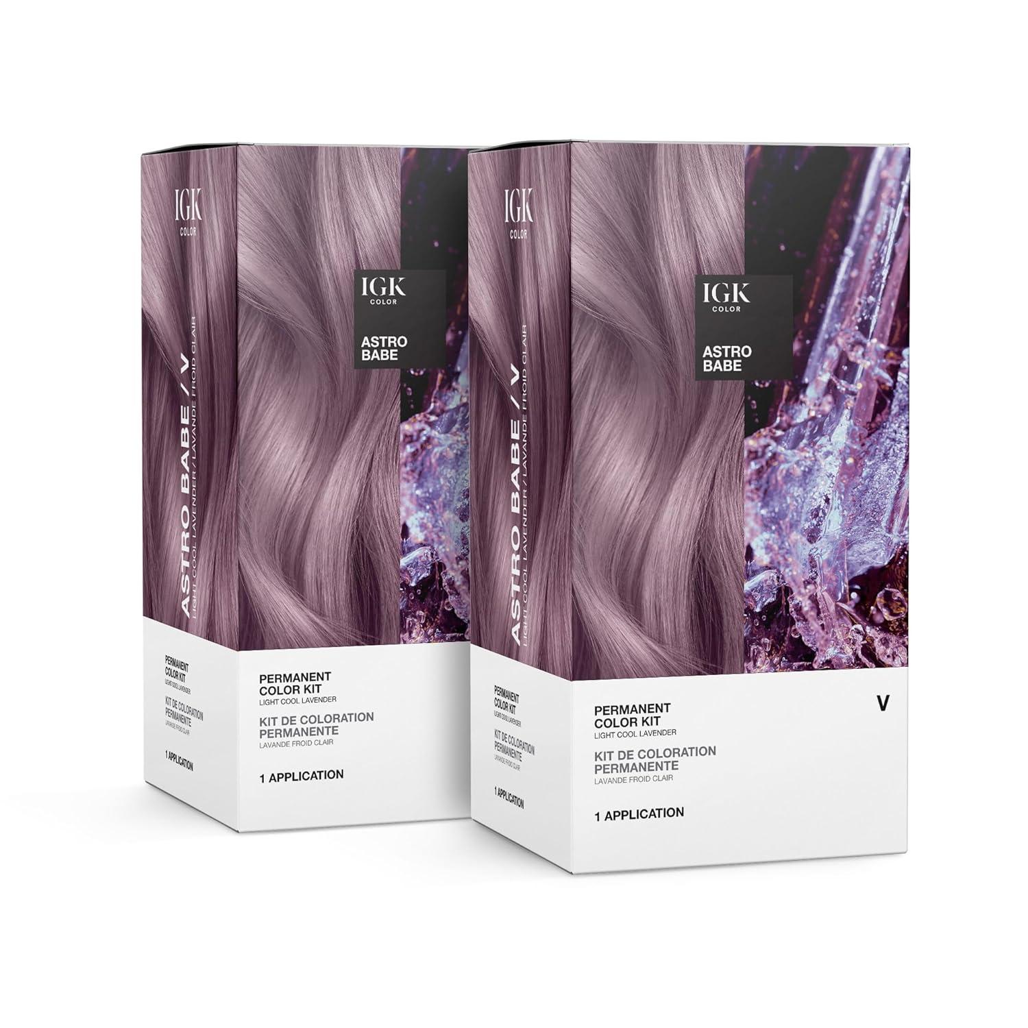 imageIGK Permanent Hair Dye Color Kit 6R Smoky Scarlet Intense Auburn 100 Gray Color Coverage Strengthen Shine Ammonia FreeLight Cool Lavender