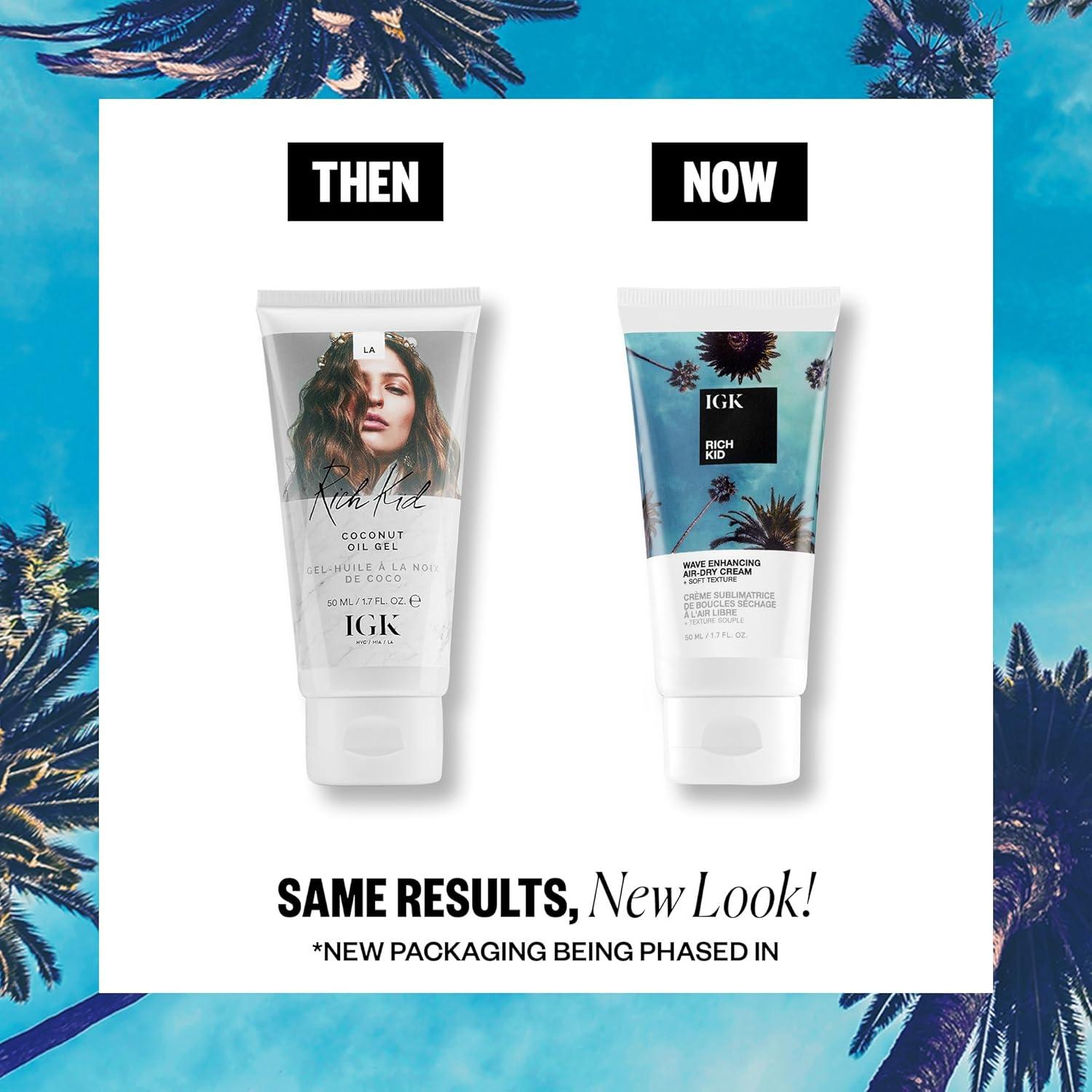 imageIGK RICH KID Wave Enhancing AirDry Cream Hold Texture Shine Vegan Cruelty Free 17 Fl Oz Pack of 1