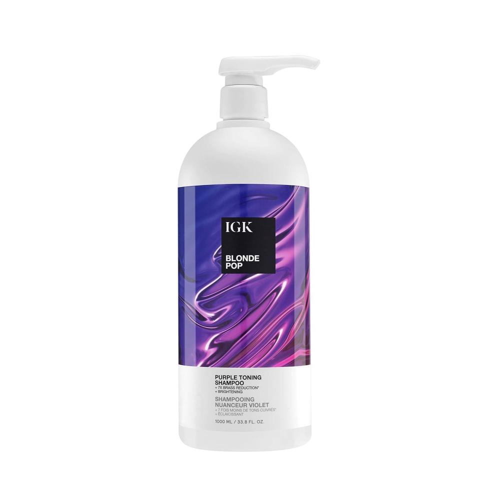 imageIGK BLONDE POP Purple Toning Shampoo  Brighten  Neutralize Brass  Vegan  Cruelty Free  8 Oz338 Ounce Pack of 1