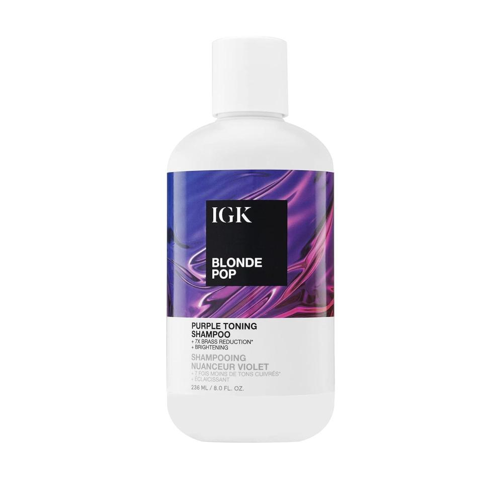 imageIGK BLONDE POP Purple Toning Shampoo  Brighten  Neutralize Brass  Vegan  Cruelty Free  8 Oz8 Ounce Pack of 1