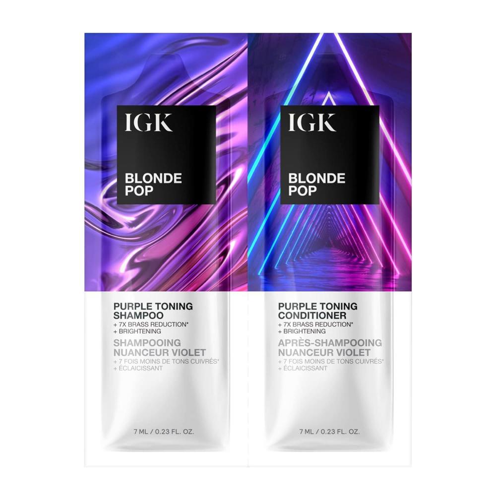 imageIGK BLONDE POP Purple Toning Shampoo Brighten Neutralize Brass Vegan Cruelty Free 023 Ounce Pack of 1