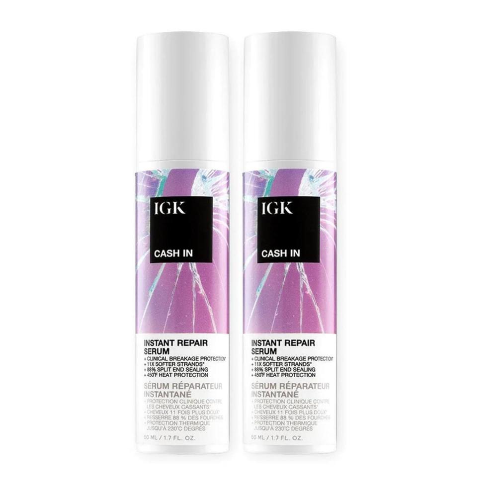 imageIGK CASH IN Instant Repair Serum Breakage Protection Seal Split Ends Heat Protection Vegan Cruelty Free 17 Oz17 Fl Oz Pack of 2