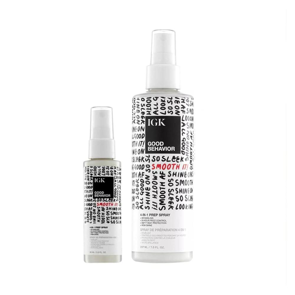 imageIGK GOOD BEHAVIOR 4in1 Prep Spray Leave In Detangle Heat Protectant Vegan Cruelty Free 7 Fl Oz 2 Fl Oz Pack of 2