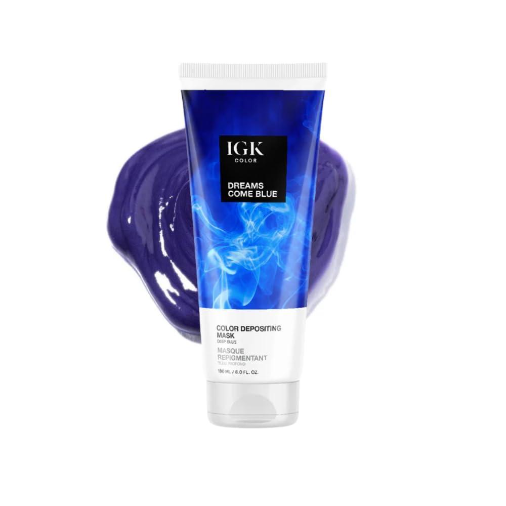 imageIGK Hair Gloss Toner ampamp Color Depositing Mask Vegan Cruelty Free Dreams Come Blue Deep Blue