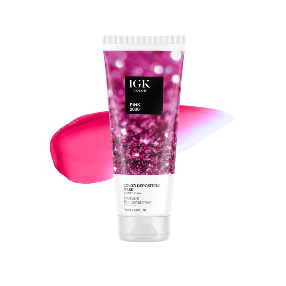 imageIGK Hair Gloss Toner ampamp Color Depositing Mask Vegan Cruelty Free Pink 2000 Bright Fuchsia