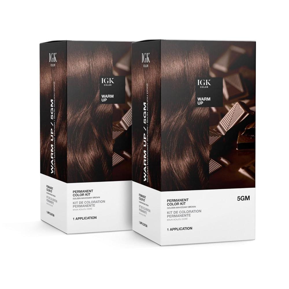 imageIGK Permanent Hair Dye Color Kit  5N Back To Brown  Natural Brown  100 Gray Color Coverage  Strengthen  Shine  Ammonia FreeBrown