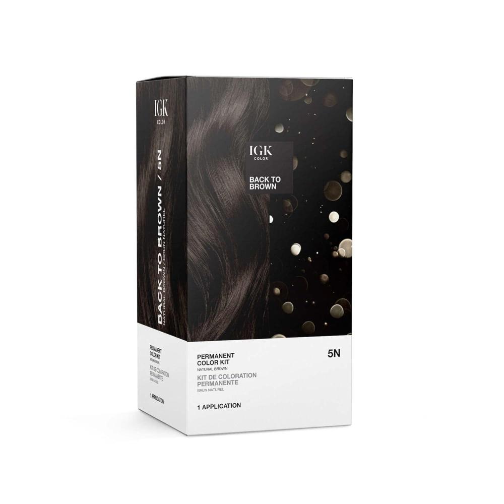imageIGK Permanent Hair Dye Color Kit  5N Back To Brown  Natural Brown  100 Gray Color Coverage  Strengthen  Shine  Ammonia FreeNatural Brown