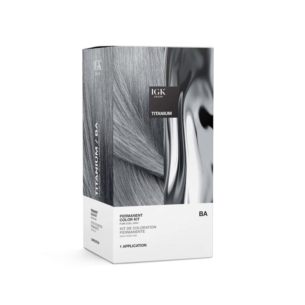 imageIGK Permanent Hair Dye Color Kit  6R Smoky Scarlet  Intense Auburn  100 Gray Color Coverage  Strengthen  Shine  Ammonia FreePure Cool Gray