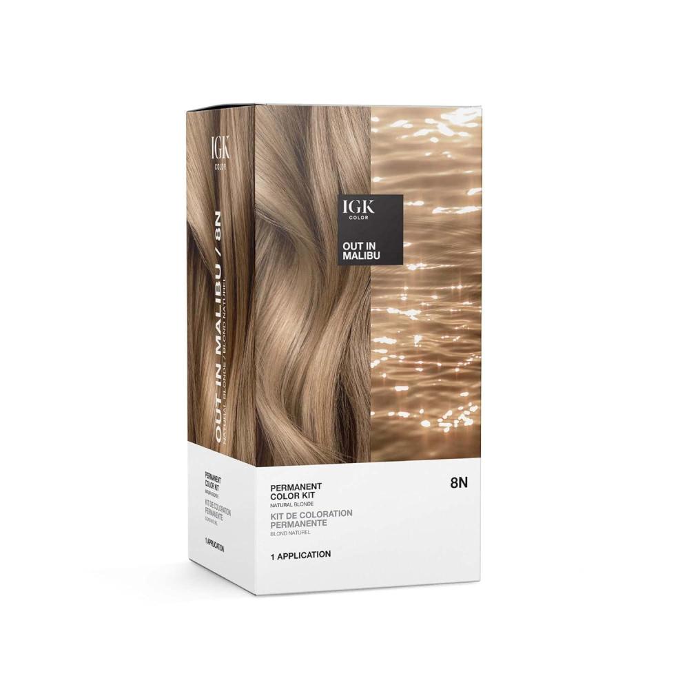 imageIGK Permanent Hair Dye Color Kit 9N Pampas Blonde Light Natural Blonde 100 Gray Color Coverage Strengthen Shine Ammonia FreeNatural Blonde