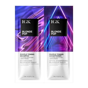 IGK BLONDE POP Purple Toning Shampoo | Brighten + Neutralize Brass | Vegan + Cruelty Free |(0.23 Ounce (Pack of 1))