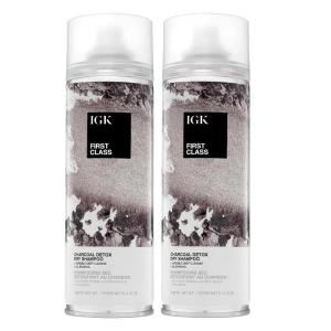 IGK FIRST CLASS ﻿Charcoal Detox Dry Shampoo for Oily Hair | Balances Oil + Soothes Scalp + Volumizes | Vegan + Cruelty Free(6.3 Fl Oz (Pack of 2))