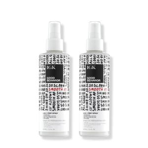 IGK GOOD BEHAVIOR 4-in-1 Prep Spray | Leave In + Detangle + Heat Protectant | Vegan + Cruelty Free |(7 Fl Oz (Pack of 2))
