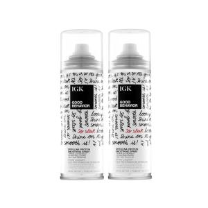 IGK GOOD BEHAVIOR Spirulina Protein Smoothing Spray | Keratin Like Treatment + Frizz Control + Heat Protectant | Vegan + Cruelty Free |(5.6 Fl Oz (Pack of 2))