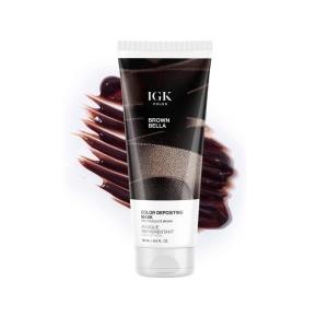 IGK Hair Gloss Toner & Color Depositing Mask | Fiery Copper Semi-Permanent | Vegan + Cruelty Free | On The Money(Brown Bella (Rich Chocolate Brown))