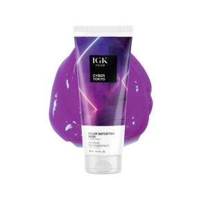 IGK Hair Gloss Toner & Color Depositing Mask | Vegan + Cruelty Free |(Cyber Tokyo (Intense Violet))