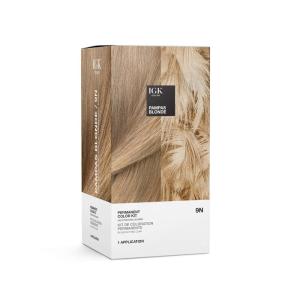IGK Permanent Hair Dye Color Kit | 9N Pampas Blonde – Light Natural Blonde | 100% Gray Color Coverage + Strengthen + Shine | Ammonia Free(Light Natural Blonde)