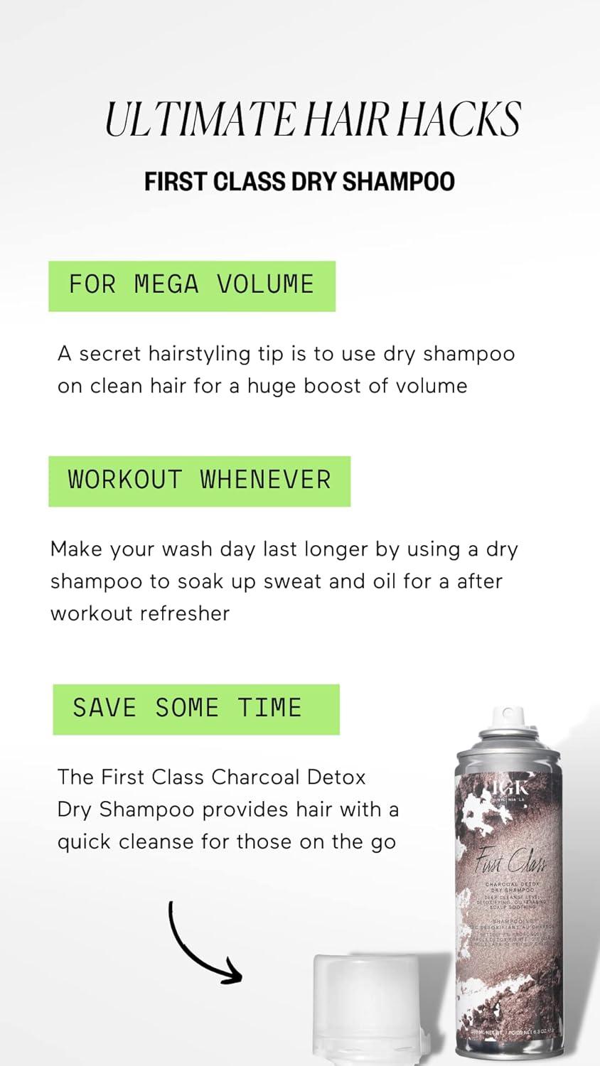 image:imageIGK FIRST CLASS Charcoal Detox Dry Shampoo Travel Volume Soothes Scalp Balance Oil Vegan Cruelty Free 2 Oz2 Fl Oz Pack of 1