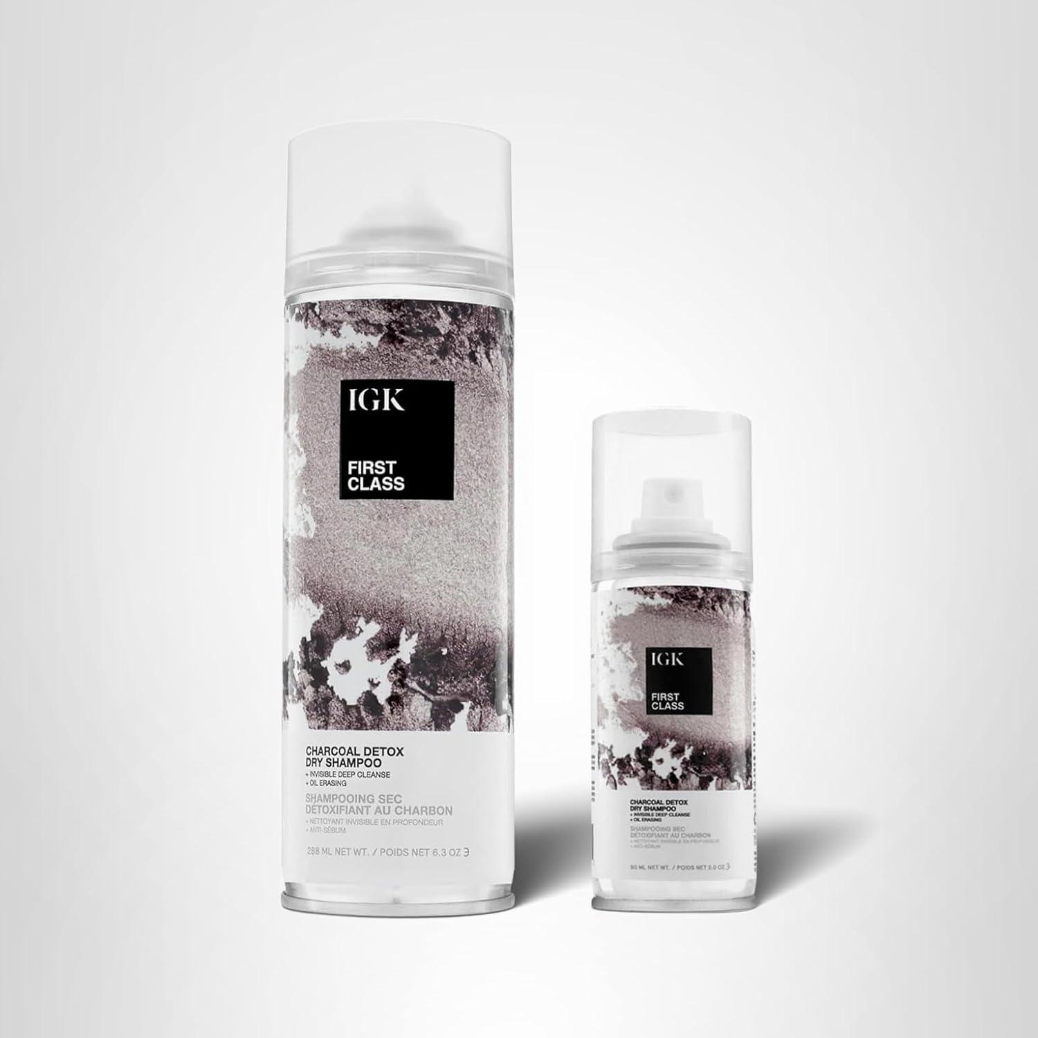 image:imageIGK FIRST CLASS Charcoal Detox Dry Shampoo Travel Volume Soothes Scalp Balance Oil Vegan Cruelty Free 2 Oz63 Fl Oz 2 Fl Oz Pack of 2