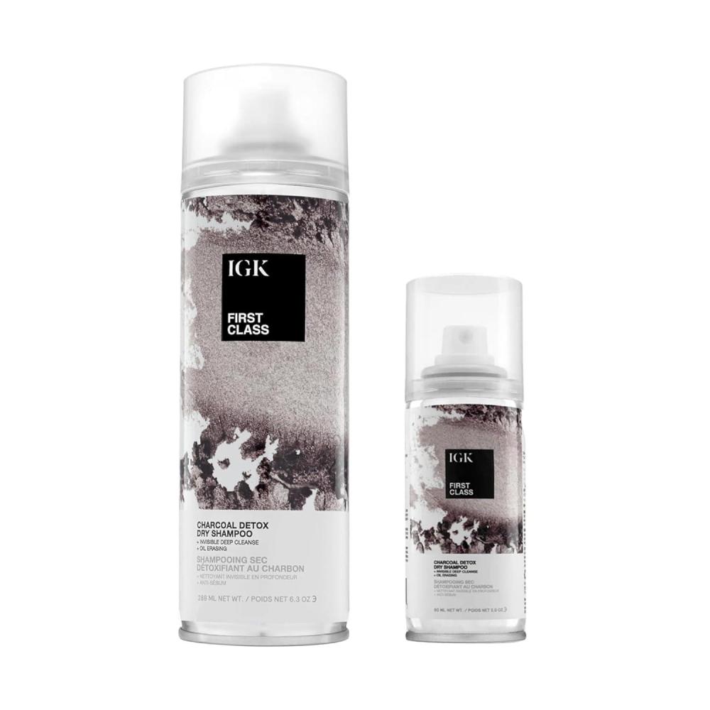 image:imageIGK FIRST CLASS Charcoal Detox Dry Shampoo Travel Volume Soothes Scalp Balance Oil Vegan Cruelty Free 2 Oz63 Fl Oz 2 Fl Oz Pack of 2